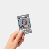 Personeels-ID-badge Staalgrijs Verticaal Design Badge (Handheld)