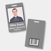 Personeels-ID-badge Stone Gray Verticaal ontwerp Badge (Voor- en achterkant)