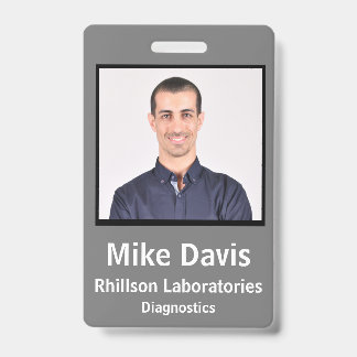 Personeels-ID-badge Stone Gray Verticaal ontwerp Badge