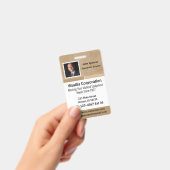 Personeels-ID Beige en Wit Verticaal Badge (Handheld)