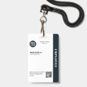 Personeels-ID Bezoekerspas Aangepaste QR-code Badge (Voorzijde met lanyard)