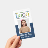 Personeels-ID Blauw Professioneel Uw Logo Hier Badge (Handheld)