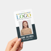 Personeels-ID Donker Professioneel Uw Logo Hier Badge (Handheld)