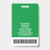 Personeels ID - Foto, Logo, Functie - Aangepaste K Badge (Achterkant)