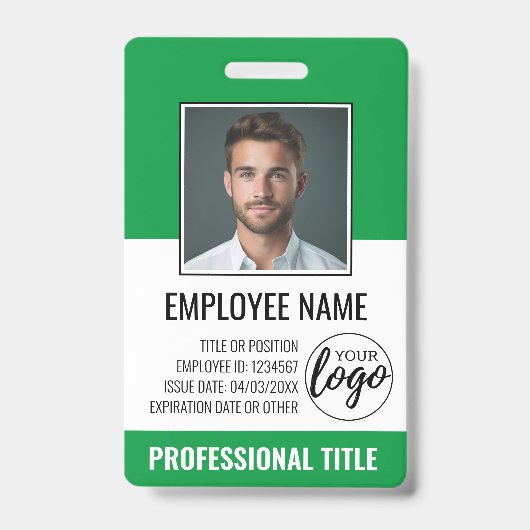 Personeels ID - Foto, Logo, Functie - Aangepaste K Badge (Voorzijde)