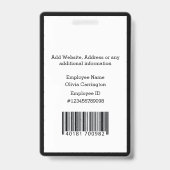 Personeels-ID-fotologo Naambadge Badge (Achterkant)
