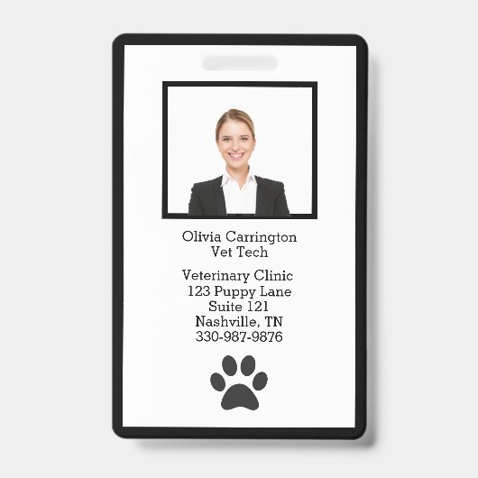 Personeels-ID-fotologo Naambadge Badge (Voorzijde)