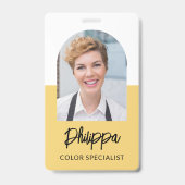 Personeels-ID in zachte geel met foto Badge (Voorzijde)