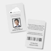 Personeels-ID Lichtgrijs & Zwart Verticaal Badge (Voor- en achterkant)