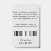 Personeels-ID Lichtgrijs & Zwart Verticaal Badge (Achterkant)