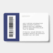 Personeels-ID met aangepaste foto, logo en badge (Achterkant)