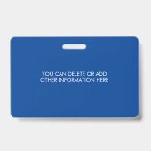Personeels-ID met blauwe logo | Foto ID-badge Badge (Achterkant)
