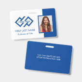 Personeels-ID met blauwe logo | Foto ID-badge Badge (Voor- en achterkant)