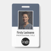 Personeels-ID met foto, streepjescode, logo, naam Badge (Voorzijde)