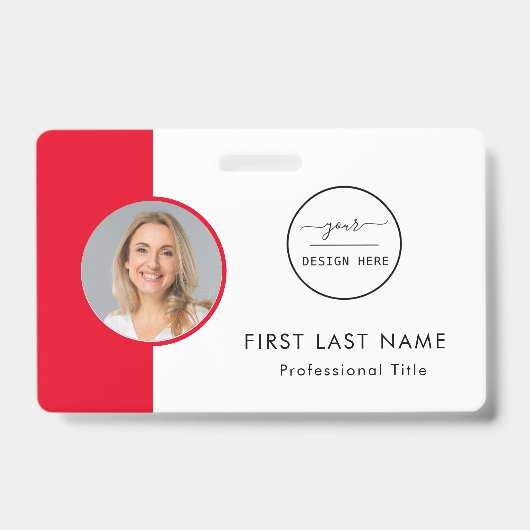 Personeels-ID met teal logo | Foto ID-badge Badge (Voorzijde)