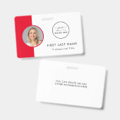 Personeels-ID met teal logo | Foto ID-badge Badge (Voor- en achterkant)