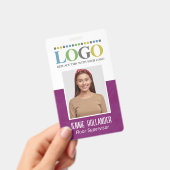 Personeels-ID Paars Professioneel Uw Logo Hier Badge (Handheld)