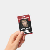 Personeels- / Schoolfoto Badge - Zwart en Donkerro (Handheld)