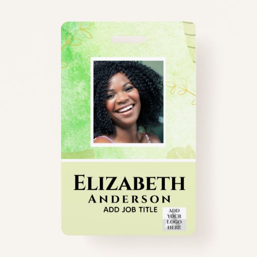 Personeels VIP-pas foto ID Waterverf Abstracts Badge (Voorkant)