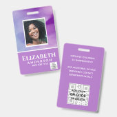 Personeels VIP-pas foto ID Waterverf Abstracts Badge (Voor- en achterkant)