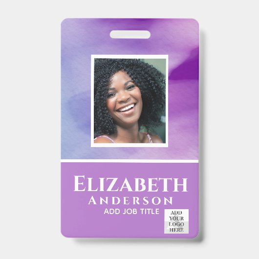 Personeels VIP-pas foto ID Waterverf Abstracts Badge (Voorzijde)