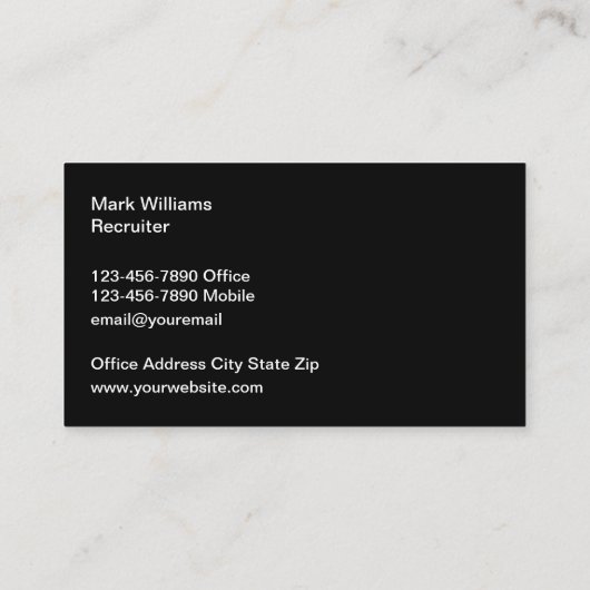 Personeelsaanwerving Visitekaartje (Achterkant)