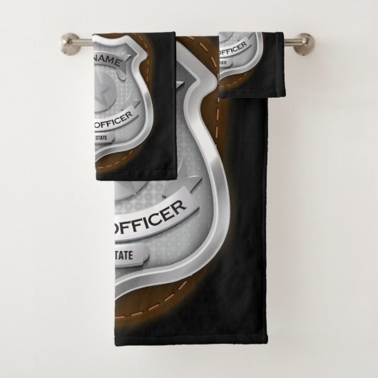 Personeelsagent Sheriff Cop NAME Badge Bad Handdoek (Insitu)