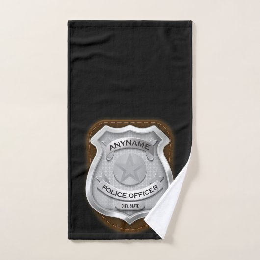 Personeelsagent Sheriff Cop NAME Badge Bad Handdoek (Handdoek)