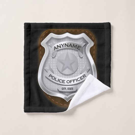 Personeelsagent Sheriff Cop NAME Badge Bad Handdoek (Wasdoekje)