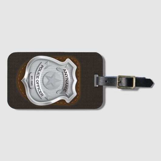 Personeelsagent Sheriff Cop NAME Badge Bagagelabel (Voorkant (horizontaal))