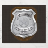 Personeelsagent Sheriff Cop NAME Badge Bier Etiket (Enkel label)