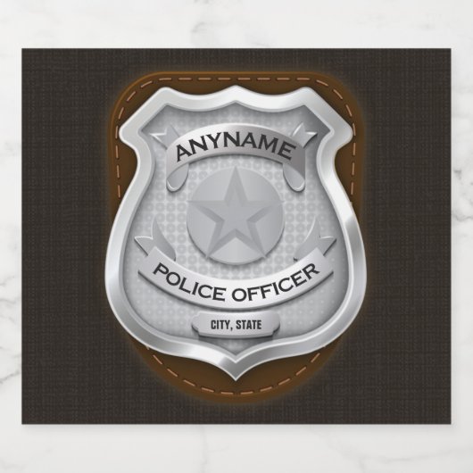 Personeelsagent Sheriff Cop NAME Badge Bier Etiket (Enkel label)