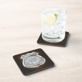 Personeelsagent Sheriff Cop NAME Badge Bier Onderzetter (Rechterzijde)