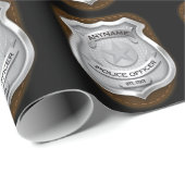 Personeelsagent Sheriff Cop NAME Badge Cadeaupapier (Rol Hoek)