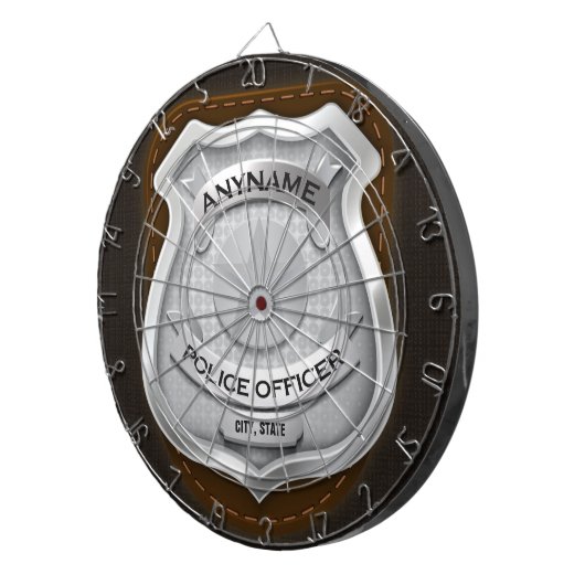 Personeelsagent Sheriff Cop NAME Badge Dartbord (Voorkant Rechts)