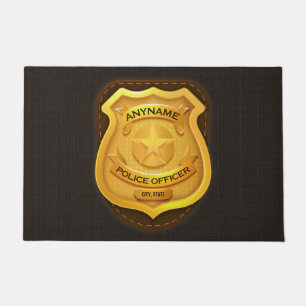 Personeelsagent Sheriff Cop NAME Badge Deurmat