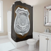 Personeelsagent Sheriff Cop NAME Badge Douchegordijn (In situ)