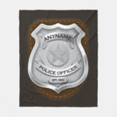 Personeelsagent Sheriff Cop NAME Badge Fleece Deken (Voorkant)
