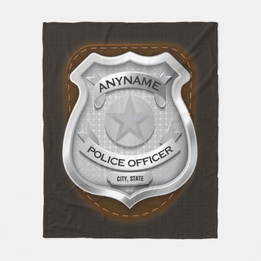 Personeelsagent Sheriff Cop NAME Badge Fleece Deken (Voorkant)
