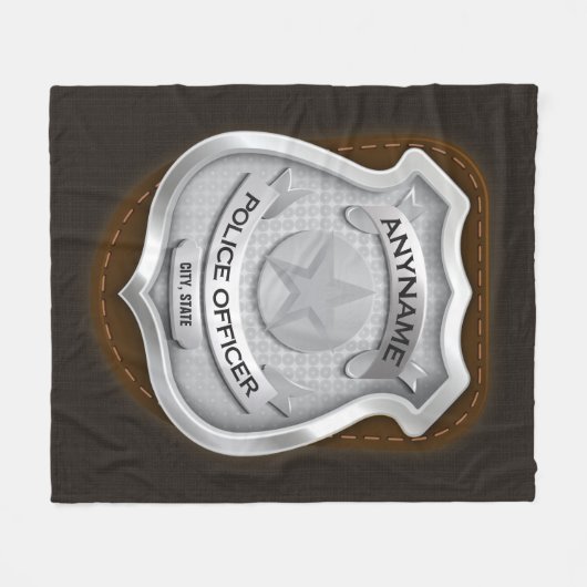 Personeelsagent Sheriff Cop NAME Badge Fleece Deken (Voorkant (Horizontaal))