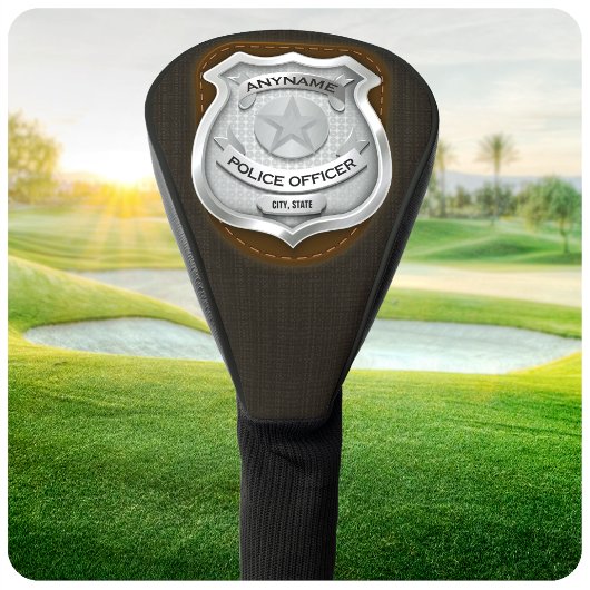 Personeelsagent Sheriff Cop NAME Badge Golfheadcover