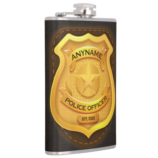 Personeelsagent Sheriff Cop NAME Badge Heupfles (Rechts)