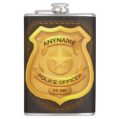 Personeelsagent Sheriff Cop NAME Badge Heupfles (Voorkant)