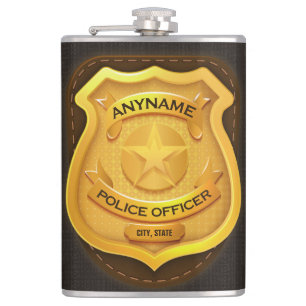 Personeelsagent Sheriff Cop NAME Badge Heupfles