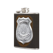 Personeelsagent Sheriff Cop NAME Badge Heupfles (Links)