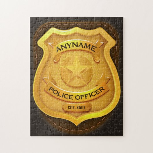 Personeelsagent Sheriff Cop NAME Badge Legpuzzel (Verticaal)