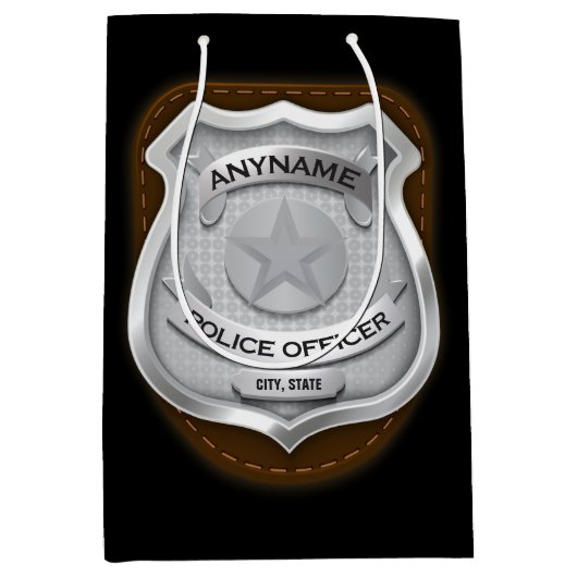 Personeelsagent Sheriff Cop NAME Badge Medium Cadeauzakje (Voorkant)