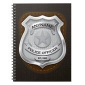 Personeelsagent Sheriff Cop NAME Badge Notitieboek (Voorkant)
