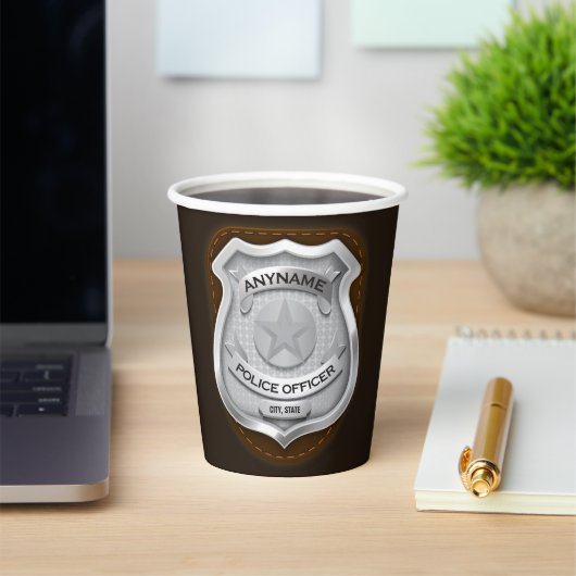 Personeelsagent Sheriff Cop NAME Badge Papieren Bekers (Insitu)