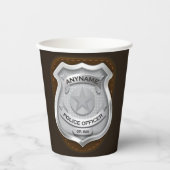 Personeelsagent Sheriff Cop NAME Badge Papieren Bekers (Voorkant)